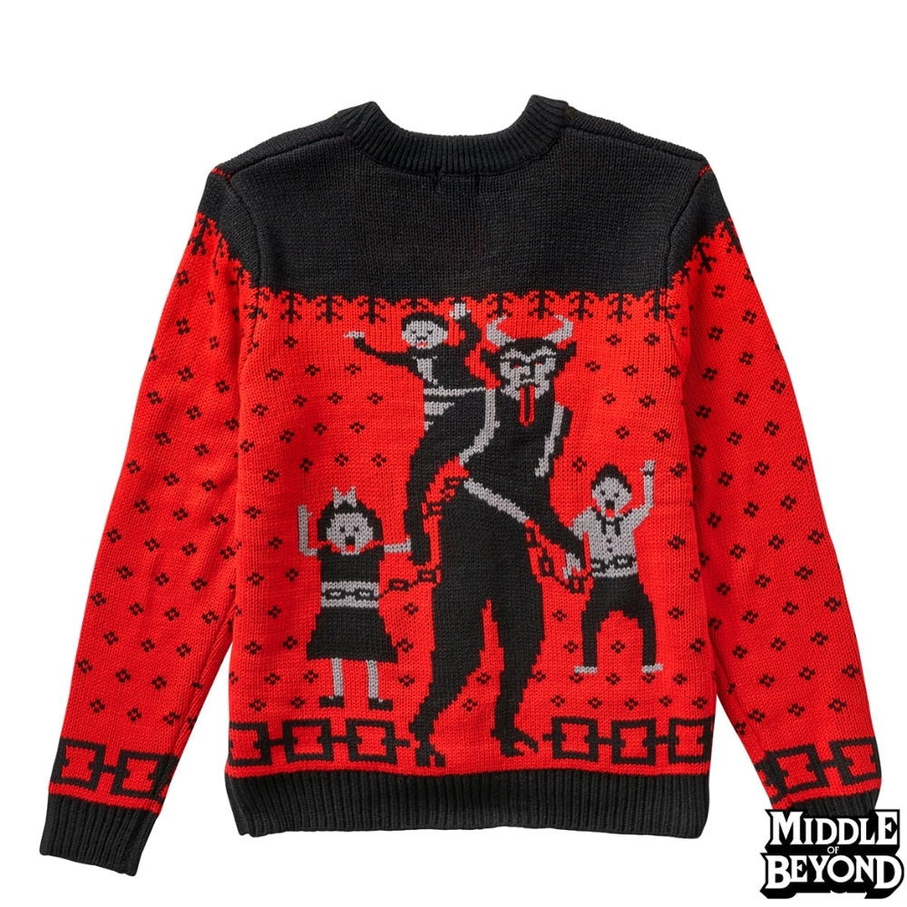 Middle of Beyond Krampus Holiday Cardigan - Picture 2 of 6
